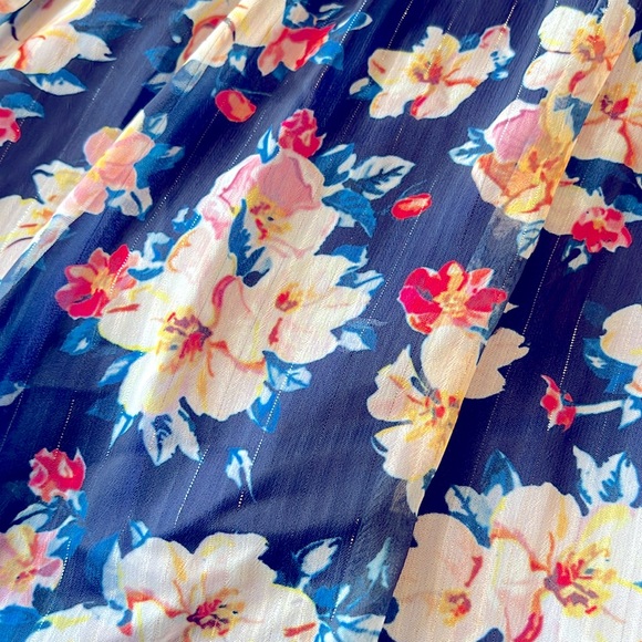 Ieena For Mac Duggal Floral Faux Wrap Midi Dress - Picture 5 of 6